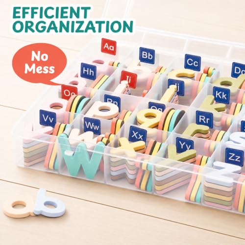 JoyCat Macaron Magnetic Letters Kit 240PCS, Double-Sided Magnetic Board