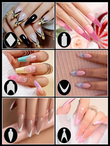 EBANKU French Nail Forms Sticker 144 PCS Silicone French Tip Nail Stickers - color: French Tip Nail Guide