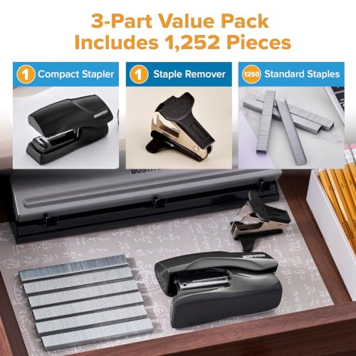 Bostitch Heavy Duty Stapler Value Pack, 40 Sheet Capacity, Black - color: Black
