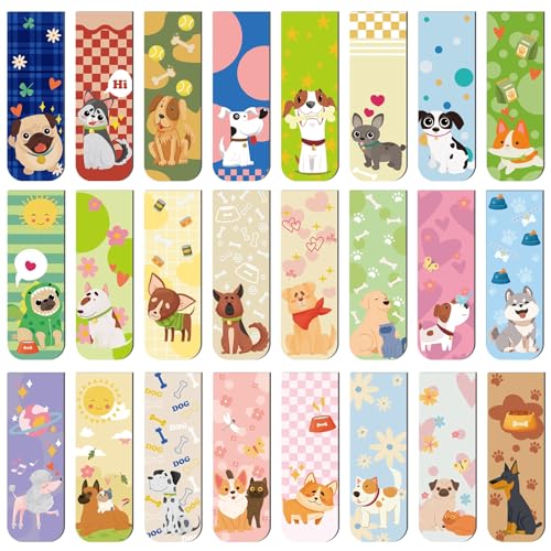 48 Pcs Dog Magnetic Bookmarks, 24 Designs, Cute Page Clips for Reading - style: Dog