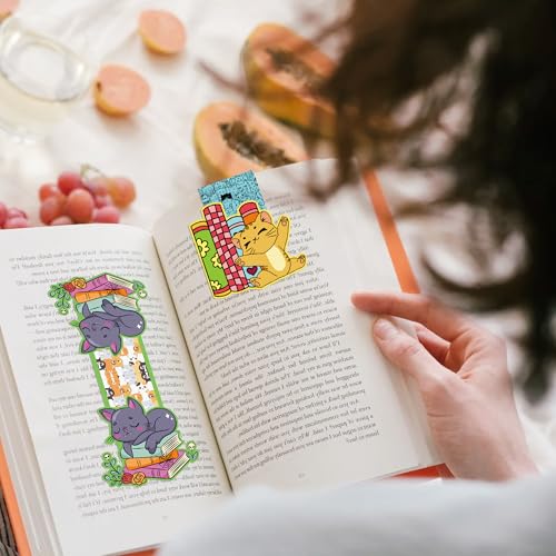 Cat Magnetic Bookmarks, Kawaii Book Markers for Women Book Lovers - style: Cute Cat