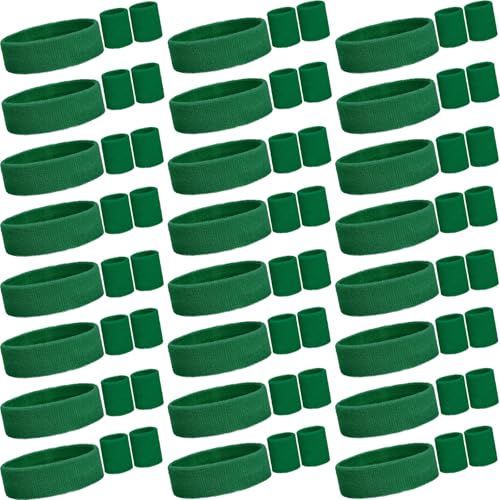 Sweatbands and Wristbands Set, Women, Men - color: Dark Green