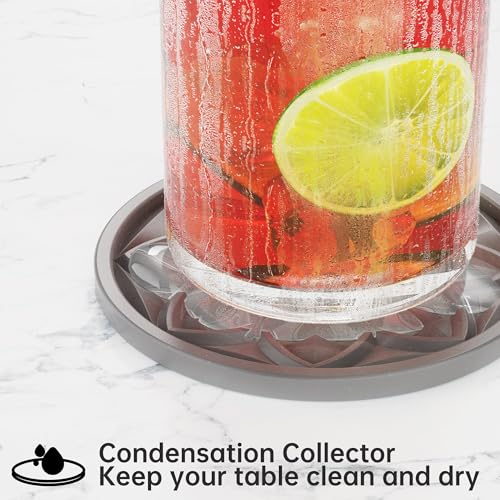 HFHOME Silicone Coasters Set, 4 Pcs Drink Coasters for Coffee Table, Bar Tabletop Protection - Dark Gray - color: Dark Gray - 4pcs