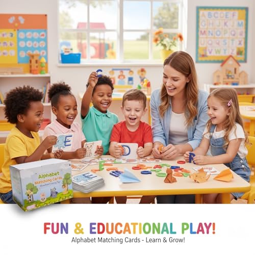 Alphabet Flash Cards for Kids Ages 3-8 – Number and Letter Flash Cards – Montessori Alphabet Puzzle & Matching Game – Letter Recognition for Kindergarten & Preschool Learning