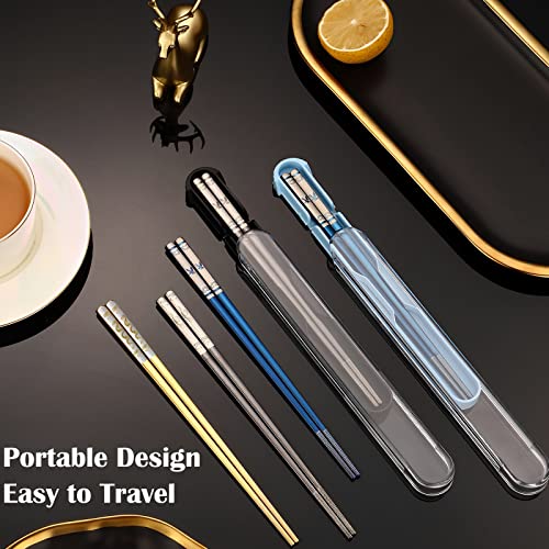 Metal Chopsticks Reusable,Stainless Steel,Titanium Plated,Black Phoenix 1PC