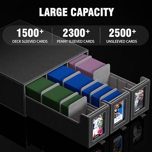 3-Drawer Trading Card Storage Box Holds 2500+ Cards (Gray) - color: Gray