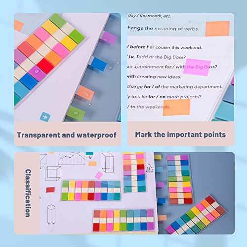Golcellia 540 Pieces Transparent Sticky Notes Page Markers Book Tabs Sticky Note Tabs Sticky Page Tabs, Pop Up Index Tabs, Tabs for Annotating Books - color: Transparent