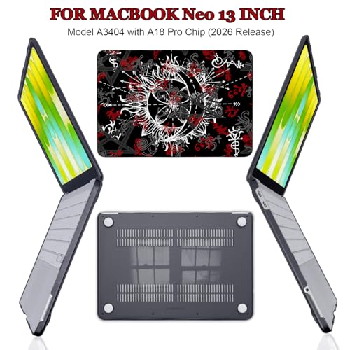 Gothic Pattern Black Case for 2026 MacBook Neo 13 Inch A18 Pro A3404 - color: Gothic