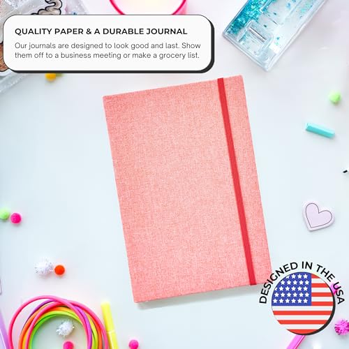 Portage Blank Hardcover Aesthetic Notebook Writing Journal – Bleed-Proof Paper Notepad for Journaling, High GSM, A5 Notebook, Cream Pages - Salmon, 6 x 8.5 Inches, 224 Pages - color: Salmon, size: Blank Pages