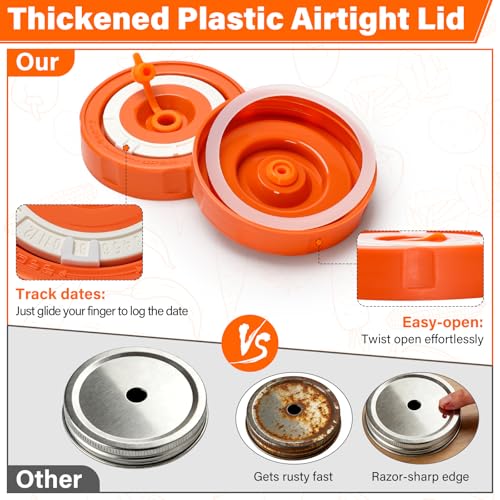 6 Pack Fermentation Lids with Airlocks for Wide Mouth Mason Jar - size: 3.3 IN*6 Pack (No Jar)