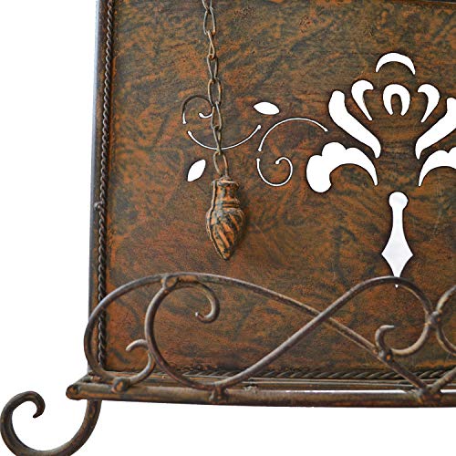 Antique Metal Kitchen Cookbook Display Stand, Recipe Book and iPad Holder, Cookery Book Easel with Weighted Chains for Gift, Rustic Dark Brown