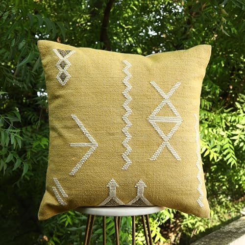 Trade Star 100% Cotton Designer Tribal Cushion Cover Sabra Kilim Pillow Cover Beautiful Handcrafted Farmhouse Cushion Case Fall Decor Pillow Cover Designer Spring Sofa Pillow Case for Home - color: Pattern -17