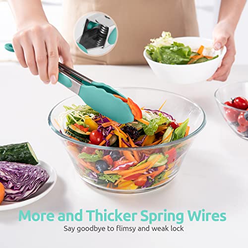 U-Taste Kitchen Tong for Cooking, 600ºF Heat-Resistant Silicon, 9"/Aqua Sky - color: Aqua Sky, size: 9 inch