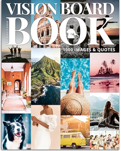 Vision Board Book Magazine for Women - 1000+ Diverse Pictures, Quotes, Self-discovery Exercises | Complete Collage Clip Art Supplies Kit for Adults | Ideal for Vision Mood Board Party & Manifestation - color: Vision Board Book