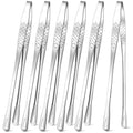 meekoo 6 Pcs Stainless Steel Korean BBQ Grill Tongs - size: 9.5 Inches