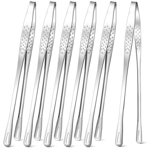 meekoo 6 Pcs Stainless Steel Korean BBQ Grill Tongs - size: 9.5 Inches