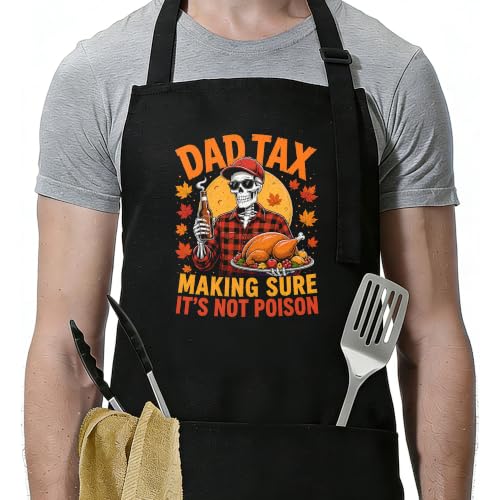 Funny Apron for Men Women,Humorous Kitchen Apron- Grilling Cooking BBQ Accessories, Gift for Dad Husband - color: Dad Tax