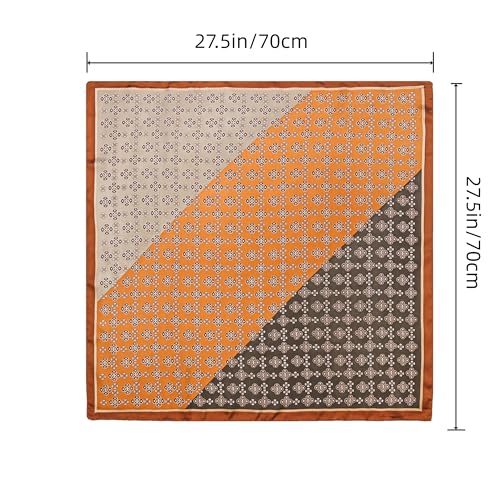 Silk Like Square Scarf for Women Men 27.5" - color: Coffee