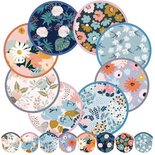 Gejoy 24 Pcs Morandi Floral Foldable Hand Fans Flying Disc 8 Styles - color: Morandi Style