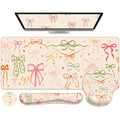 iCasso Desk Pad Mat, Large Mouse Pad and Keyboard Wrist Rest Set - color: Colorful Ribbon