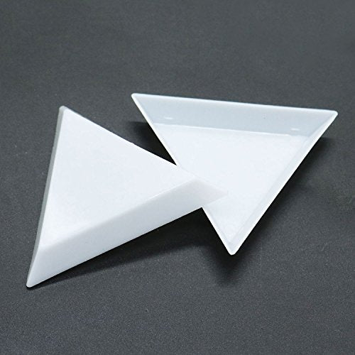 20 PCS Bead Sorting Trays Triangle White Plastic