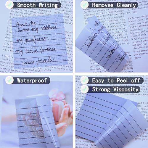 YOUDEFUL 800Pcs Transparent Sticky Note, 3"x3" Clear Sticky Note with Line - size: Square Line