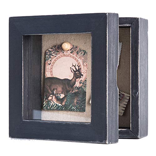 Freezing point Shadow Box Frame 5x5 Shadow Box Display Case Cabinet Picture Frame with Linen Back Memorabilia Awards Medals Bouquet Photos Badge Pin Paw Print Memory Box For Keepsakes Black Small Mini - color: Black, size: 5×5