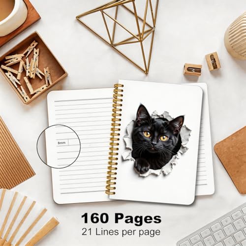 2 Pcs Funny Cat Spiral Notebook, Cute Cats Gifts Journal Notebook for Women - color: Multicolour 0002