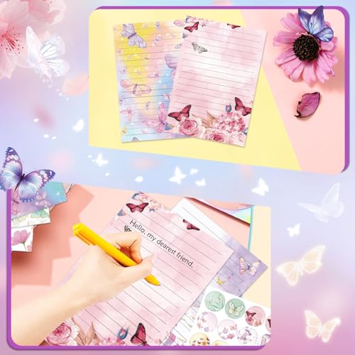 160 Pcs Stationery Paper Envelopes Set - color: Watercolor Butterfly