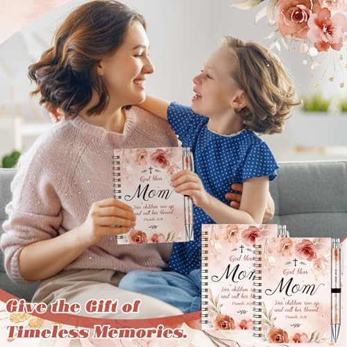 Resurhang 12 Sets Mother's Day Notebook Gifts for Mom 5.5 x 4.3'' Mom Themed Spiral Notebook Ballpoint Pens from Daughter Son for Mother's Day Birthday Party - style: Mother's Day