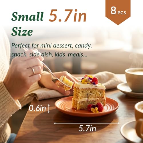 Homienly 5.7 Inch Small Plates-Wheat Straw Mini Plate, Unbreakable Plate Set Ideal for Dessert, Appetizers, Small Serving, Side Dish, Lightweight Dessert Dishes Plates, Set of 8, Colorful - color: Classic Bright, size: 5.7 Inch