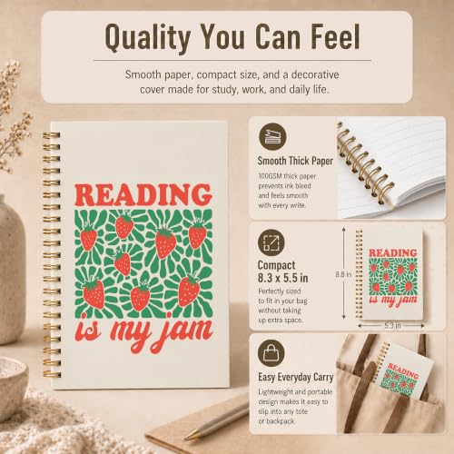 WDXIA Retro Reading Is My Jam Notebook 5.5x8.3 Inch - color: pattern-16