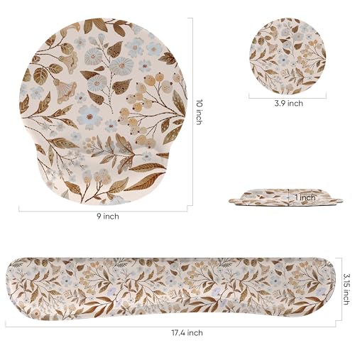 RICHEN Mouse Pad and Keyboard Wrist Rest, 3-in-1 Computer Mousepad and Coaster Set, Non-Slip Keyboard Wrist Rest and Mouse Pad Set Ergonomic Design (YKMWR-59) - color: Ykmwr-59