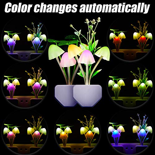 Mudder 6 Pack Plug in LED Mushroom Night Light, Water Plants, Lotus Leaves - style: Water Plants, Lotus Leaves
