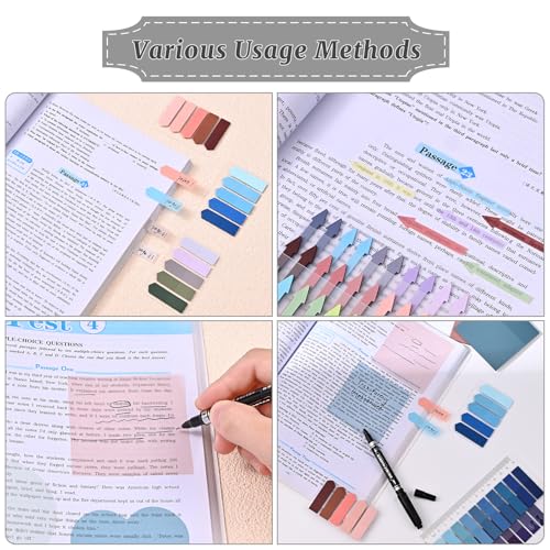 1450 Sheets Transparent Sticky Notes, 3 x 3 inch Aesthetic Clear Lined Sticky Notes with Pen, Gradient Color Waterproof Self-Adhesive Annotation Tabs for Bible Journaling (Red Series) - color: Red Series