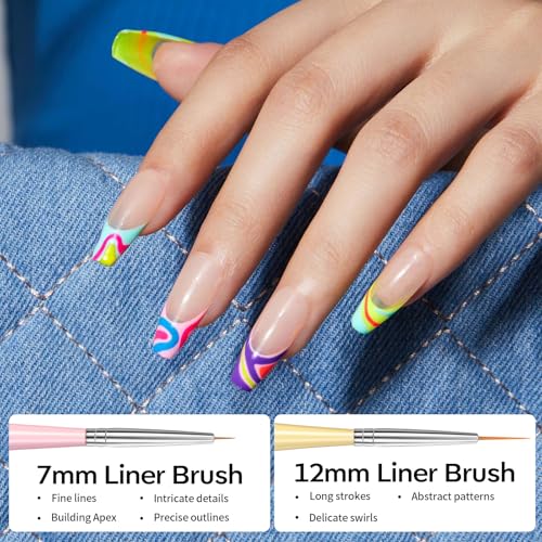 Modelones Nail Art Brushes, Gel Polish Liner Clean up Carving Dotting Tools