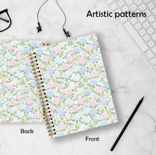 Qykwz Pink and Blue Hydrangea Spiral Notebook 5.5x8.3 - color: Color_I