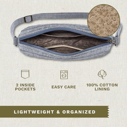 Bella Taylor Simple Crossbody, Quilted Handbag for Women - color: Blue Chambray