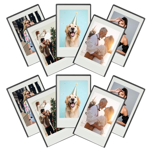 PATIKIL 2x3 Fridge Magnetic Frame, 10Pcs Mini Picture Frames Photo Frame Instant Film Small Picture Holder for Fujifilm Refrigerator, Black - color: Black