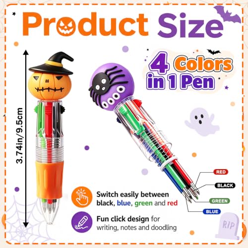 24PCS Halloween Fun Mini Multicolor Pens 4-in-1 for Party Favors Gift - style: Cute Halloween-24pcs