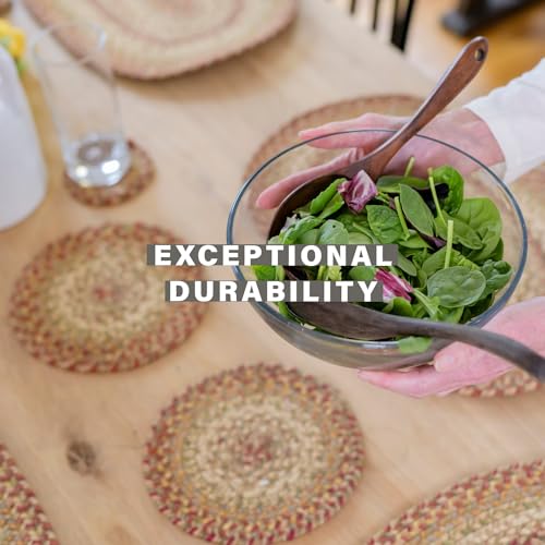 Homespice Harvest Jute Braided Table Mats, Rect 10x15 Set of 4 - color: Harvest
