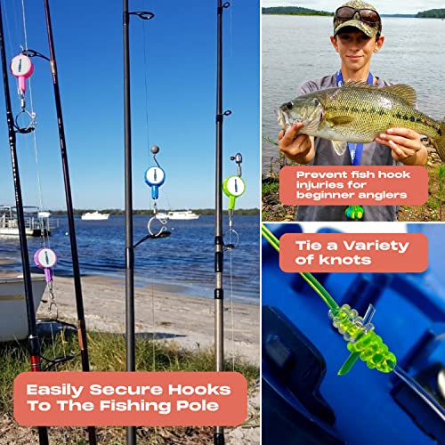 HOOK-EZE Fishing Knot Tying Tool | Protect from Fish Hooks | Tie Fishing Knots Easily | Cool Gadgets for Fishermen | Ice Fly Fishing | Fishing Accessories for Beginner Anglers | Nail Knot Tool - color: Blue, style: Nail Knot