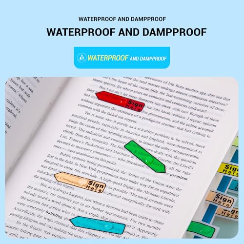 Golcellia Arrow Sticky Notes & Sign Here Tabs - 900 Page Markers for Books, 5 Color Sticky Flags with Sign Here Tabs & Stickers - Book Tabs (9-Pack Tabs) - color: Arrow Mix, size: 7.9" x 5.5"