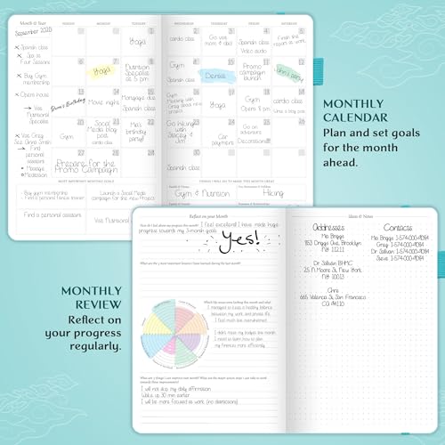 Legend Planner Undated, Weekly & Daily Goal Journal, A5 Turquoise - color: Turquoise Gold (Undated), size: A5 (5.5'' x 8.3'')