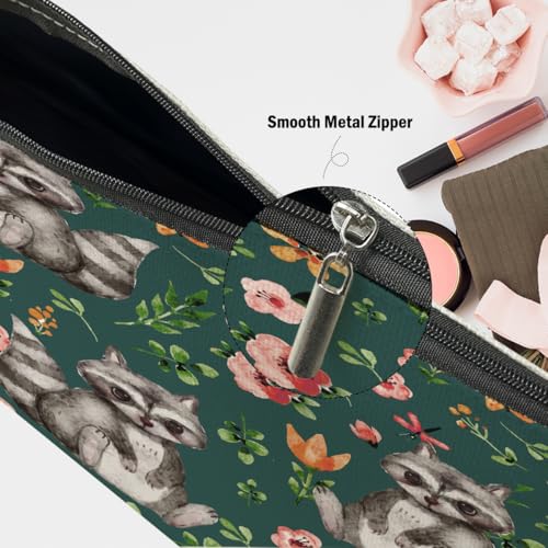 Raccoon Gifts Floral Raccoon Makeup Bag, Racoon Gift Cosmetic Bags - color: Multicolor 0148