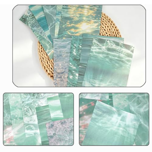 50 Pcs Ripple Scrapbooking Paper, 5 Themes Scrapbook Supplies Kit Textured Paper, Decorative Paper for Junk Journal Supplies，DIY Collage，Decoupage Card Making Supplies，Collage Background - color: Multicolor 105