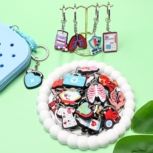Cute Keychains Bulk, Keychain Charms Key Chain Trinkets Backpack Charms Accessories Keyring for Classroom Prizes - color: Nurse