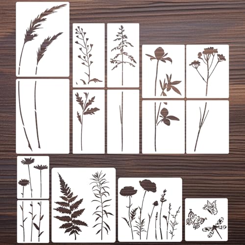 Large Flower Stencils for Painting Walls Wildflower Stencil Floral Stencils - style: Large Wildflower