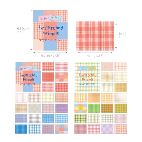 Monolike Wow Sticker Unmatched Friends Pattern Series.1 + Series.2 Set - Mini Size Cute Stickers, Square Stickers - color: Unmatched Friends Pattern Wow Series.1 + Series.2