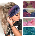 YONUF Wide Headbands for Women, 4 Pack Boho Knotted Head Bands Red Tie Dye - color: Red Tie Dye